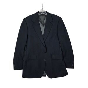 Warren Sewell Blazer Black Wool Blend Two Button Single Vent 42L, Sport Coat